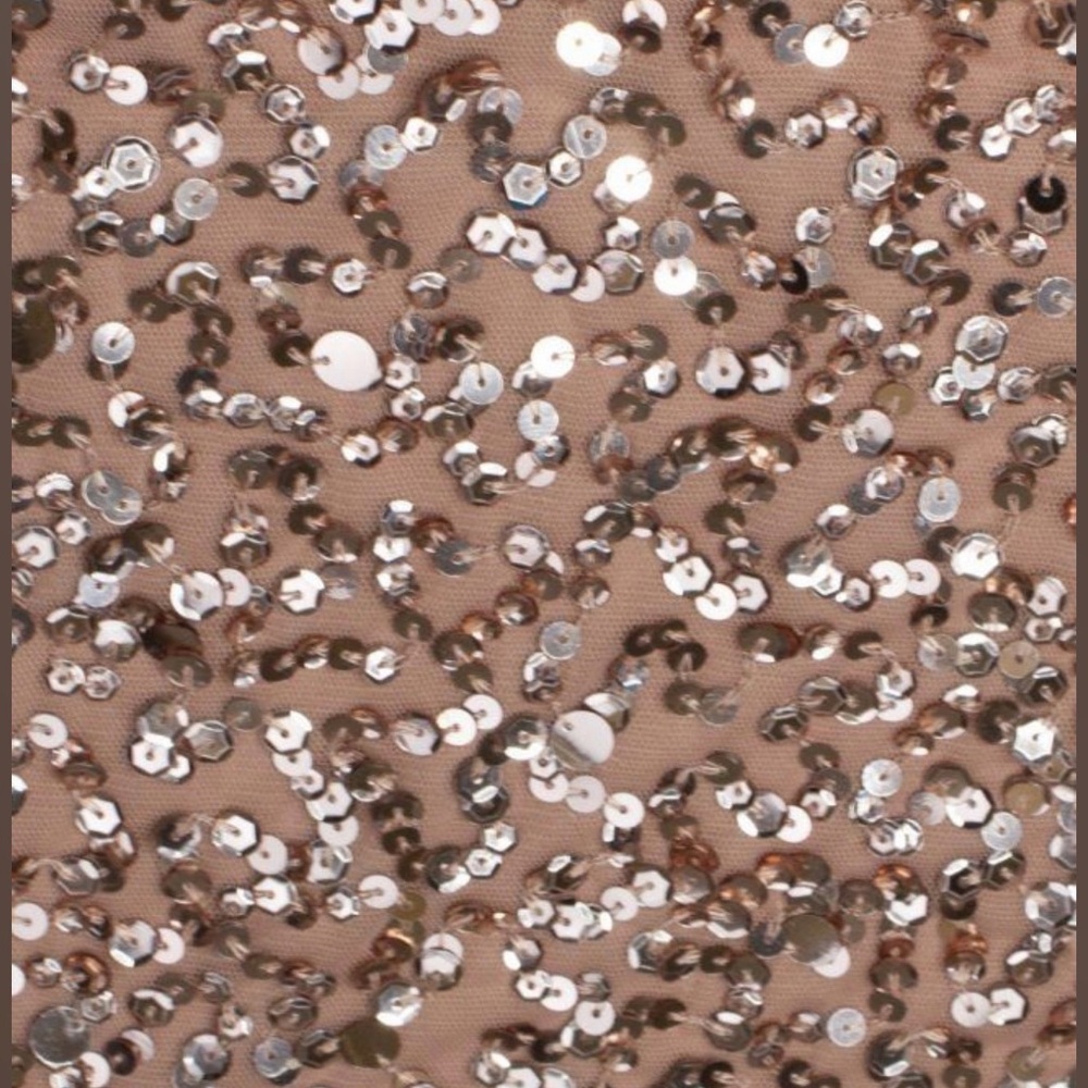 Adrianna Papell Sequin Long Sleeve Wrap Maxi Dress - Rose Gold - Picture 6 of 6